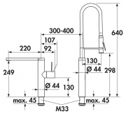 KWC Ono Highflex 5, Einhebelmischer chrom, Hochdruck Schlauchbrause, 5022108