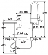KWC Ono Highflex 5, Einhebelmischer chrom, Hochdruck Schlauchbrause, 5022108