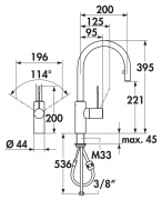KWC Ono 3, Einhebelmischer chrom, Hochdruck Schlauchbrause, 5022320