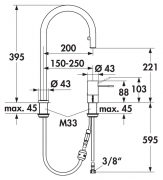 KWC Ono Highflex 3, Einhebelmischer chrom, Hochdruck Schlauchbrause, 5022105