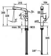 KWC Domo E4, Einhebelmischer chrom, Hochdruck Schlauchbrause, 5022134
