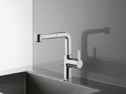 KWC Ava 5, Einhebelmischer edelstahlfinish, Hochdruck Schlauchbrause, 5022112