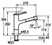 KWC Ava 3, Einhebelmischer edelstahlfinish, Hochdruck Schlauchbrause, 5022160