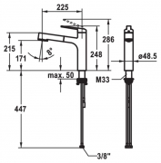 KWC Domo E2, Einhebelmischer Edelstahl, Hochdruck Schlauchbrause, 5022131
