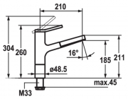 KWC Ava 2, Einhebelmischer chrom, Hochdruck Schlauchbrause, 5022153