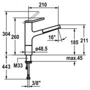 KWC Ava 2, Einhebelmischer edelstahlfinish, Hochdruck Schlauchbrause, 5022186