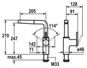 KWC Ava 4, Einhebelmischer edelstahlfinish, Hochdruck Schlauchbrause, 5022187