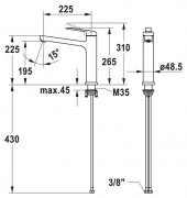 KWC Domo 5, Fensterarmatur chrom, Hochdruck, 5022169