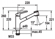 KWC Luna E2, Einhebelmischer chrom, Hochdruck Schlauchbrause, 5022243