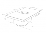 Elica Nikolatesla Switch Glow BL/F/83 Muldenl�ftung, Induktion, schwarz, Umluft, PRF0183878. 5 Jahre Garantie!
