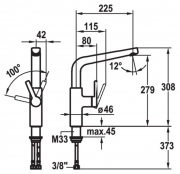 KWC Suno 5, Einhebelmischer chrom, Hochdruck, 5022232