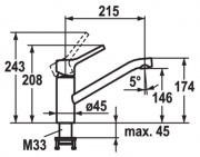 KWC Luna S, Einhebelmischer chrom, Hochdruck, 5022117