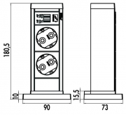 Naber Evoline� UP USB A, Steckdosenelement schwarz matt, 8031112