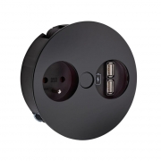 Naber Twist USB A, Steckdosenelement schwarz matt, mit belgischer franz�sischer Steckdose, 7053174