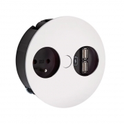 Naber Twist USB A, Steckdosenelement weiss matt, mit belgischer franz�sischer Steckdose, 7053175