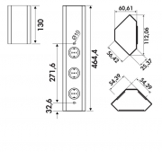 Naber Mira Eck, Eck-Steckdosenelement Edelstahlgeh�use, 7053062