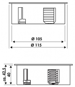 Naber Twist USB A, Steckdosenelement schwarz matt, mit belgischen franz�sischen Steckdosen, 7053085