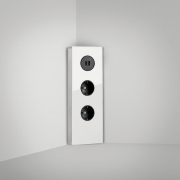 Naber Mira Eck Glas USB A, Steckdosenelement Edelstahl Glas weiss, 7053123