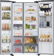 Samsung RH69B8021B1/EG, Side-by-Side, Premium Black Steel, K�hl-/Gefrierkombination, Mit 5 Jahren Garantie!