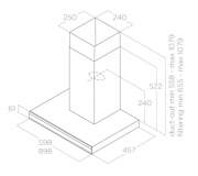 Elica AD�LE BL MAT/A/60 Wandhaube schwarz, PRF0182412. Mit 5 Jahren Garantie!