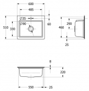 Villeroy & Boch Subway Style 60 S, Farbe KR Crema, Classicline