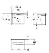 Villeroy & Boch Subway Style 60 S Flat, Farbe i4 Graphit, Classicline