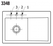 Villeroy & Boch Subway Style 45, Farbe RW Stone White, Classicline, Becken links