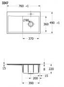 Villeroy & Boch Subway Style 45 Flat, Farbe R1 Weiss Alpin, Classicline, Becken rechts