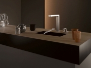 Dornbracht Lot Einhebelmischer Bar Tap, Zweilochbatterie mit Einzelrosetten, Hochdruck, Dark Platinum geb�rstet, 32805680-99