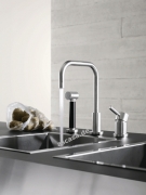 Dornbracht Meta.02 Einhebelmischer, Zweilochbatterie, Hochdruck, Schwarz matt, 32815625-33