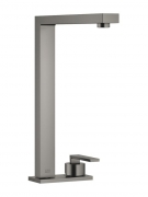 Dornbracht Lot Einhebelmischer, Zweilochbatterie mit Abdeckplatte, Hochdruck, Dark Platinum geb�rstet, 32843680-99