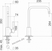 Dornbracht Meta.02 Einhebelmischer, Hochdruck, Messing geb�rstet, 33810625-28
