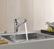 Dornbracht Eno Pull-Out Einhebelmischer, mit herausziehbarem Auslauf, Hochdruck, Dark Platinum geb�rstet, 33840760-99