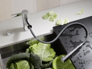 Dornbracht Eno Pull-Out Einhebelmischer, mit herausziehbarem Auslauf, Hochdruck, Messing geb�rstet, 33845760-28