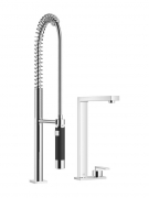 Dornbracht Lot Einhebelmischer, Zweilochbatterie + Profibrausegarnitur, Hochdruck, Chrom, 32843680-00+27784970-00