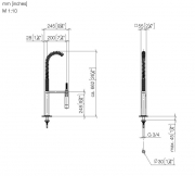 Dornbracht Lot Einhebelmischer, Zweilochbatterie + Profibrausegarnitur, Hochdruck, Platin geb�rstet, 32843680-06+27784970-06
