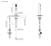 Dornbracht Lot Einhebelmischer, Zweilochbatterie + Sp�lbrausegarnitur, Hochdruck, Platin geb�rstet, 32843680-06+27722970-06