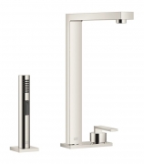 Dornbracht Lot Einhebelmischer, Zweilochbatterie + Sp�lbrausegarnitur, Hochdruck, Platin, 32843680-08+27722970-08