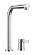 Dornbracht Elio Einhebelmischer, Zweilochbatterie + Profibrausegarnitur, Hochdruck, Chrom geb�rstet, 32800790-93+27789970-93
