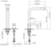 Dornbracht Elio Einhebelmischer, Zweilochbatterie + Profibrausegarnitur, Hochdruck, Chrom geb�rstet, 32800790-93+27789970-93
