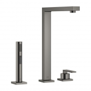 Dornbracht Lot Einhebelmischer, Zweilochbatterie + Sp�lbrausegarnitur, Hochdruck, Dark Platinum geb�rstet, 32800680-99+27722970-99