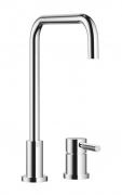 Dornbracht Meta.02 Einhebelmischer, Zweilochbatterie + Sp�lbrausegarnitur, Hochdruck, Platin geb�rstet, 32815625-06+27721970-06