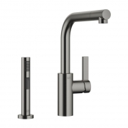 Dornbracht Elio Einhebelmischer + Splbrausegarnitur, Hochdruck, Dark Platinum gebrstet, 33826790-99+27721970-99