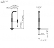 Dornbracht Tara Classic Einhebelmischer + Profibrausegarnitur, Hochdruck, Chrom, 33826888-00+27789970-00