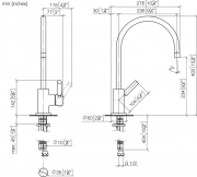 Dornbracht Tara Classic Einhebelmischer + Profibrausegarnitur, Hochdruck, Chrom geb�rstet, 33826888-93+27789970-93