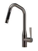 Dornbracht Sync Pull-Down Einhebelmischer mit Brausefunktion, Hochdruck, Dark Platinum geb�rstet, 33870895-99