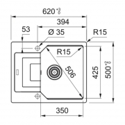 Franke Urban UBG 611-62 Fragranit DuraKleen Plus, Farbe Glacier, 114.0682.545
