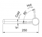 Franke Orbit Einhebelmischer, Hochdruck Festauslauf, Edelstahl, 115.0569.290