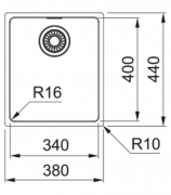 Franke Maris MRX 110-34 Unterbaubausp�le, Drehknopf rund, Edelstahl, 122.0537.715