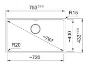 Franke Maris MRG 110-72 Fragranit+ Black Matt, Unterbausp�le 80 cm, Druckknopfventil, 125.0683.110